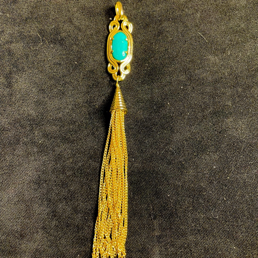 Rare Kendra Scott gold and turquoise pendant